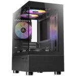 Antec CX200M RGB Elite PC Case Full View Tempered Glass Side Panel Computer Cabinet (Black)