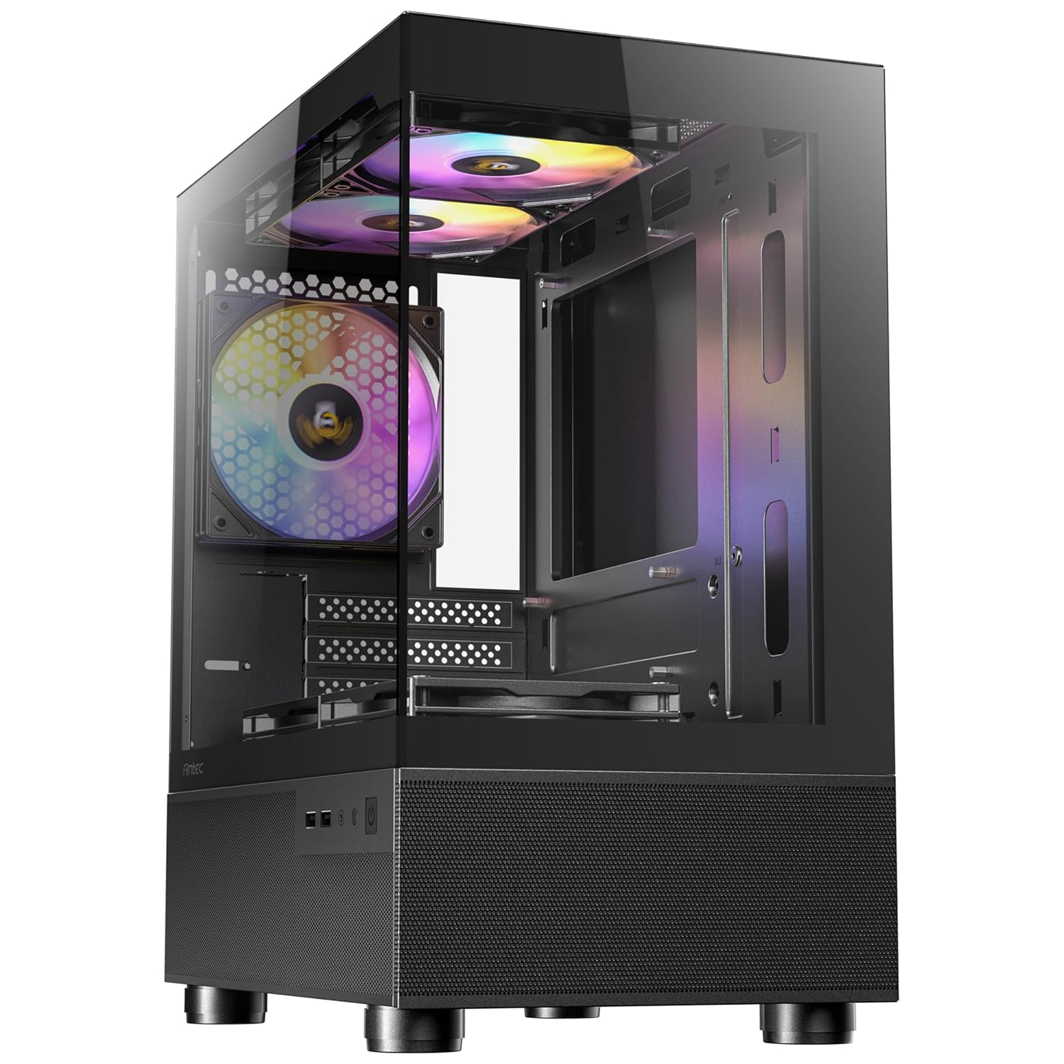 Antec CX200M RGB Elite PC Case Full View Tempered Glass Side Panel Computer Cabinet (Black)