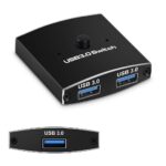 BUYFLUX USB 3.0 Switch Selector, 2 in 1 Out USB Switcher for 2 Computers Share 1 USB Devices Or Two USB Device Share 1 Computer Support Mouse, Keyboard, Scanner, Printer, Etc