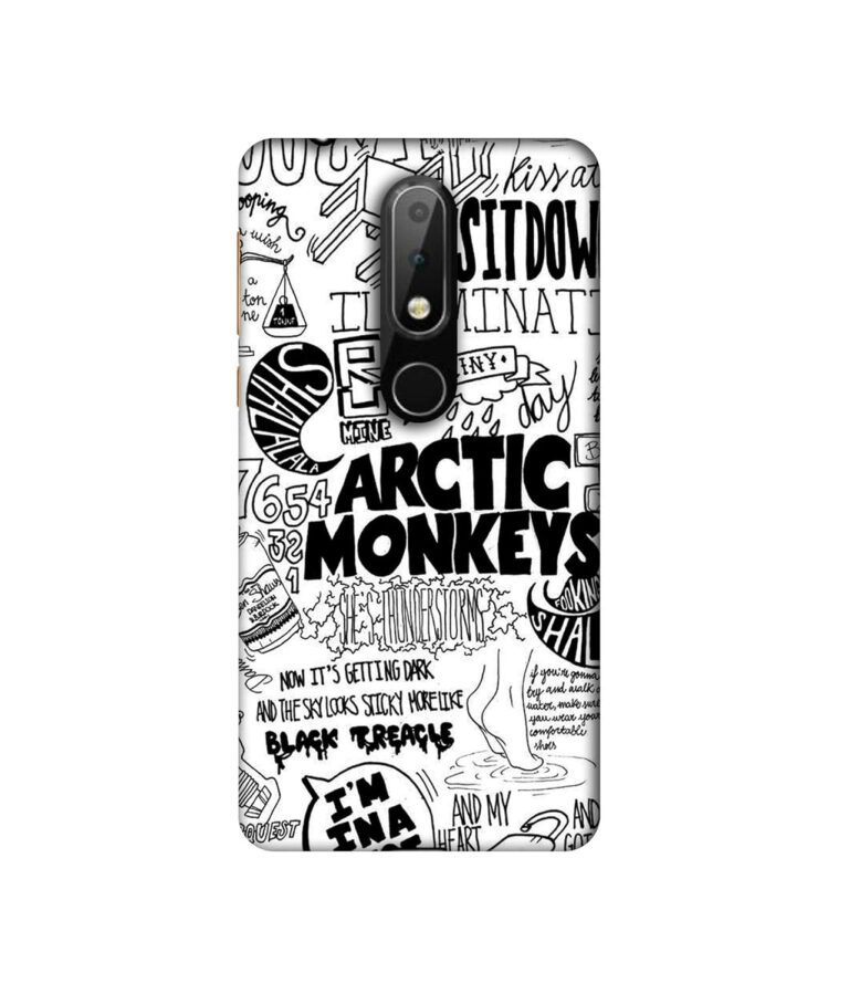 Casotec Arctic Monkeys Pattern Design 3D Printed Plastic Hard Back Case Cover for Nokia 6.1 Plus - Multicolor