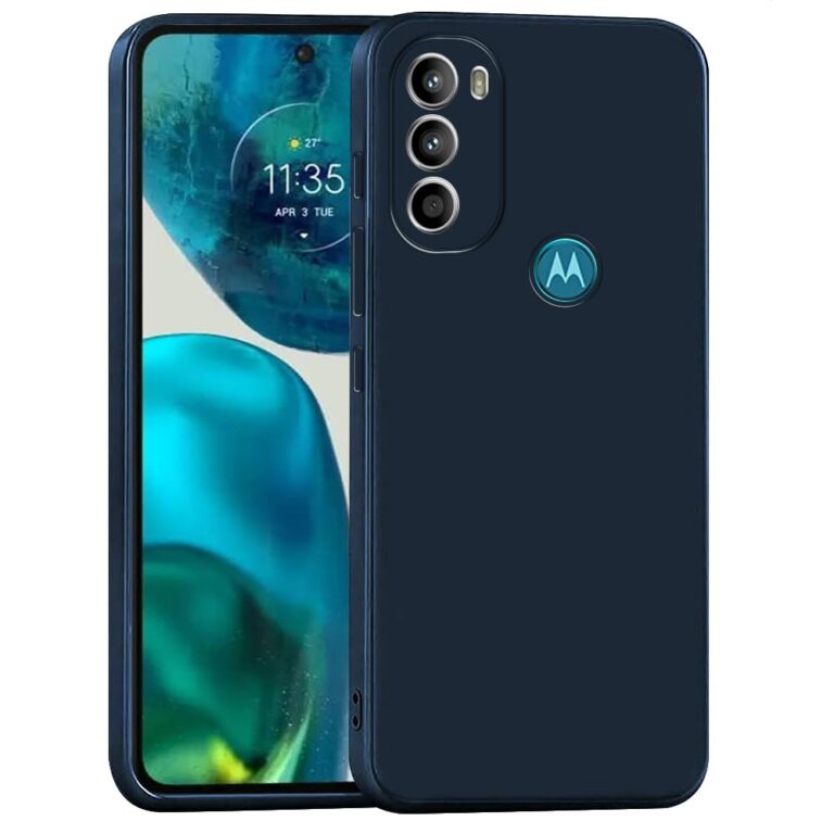 Casotec Back Cover for Motorola Moto G71 5G | Full Camera Protection | Premium Liquid Silicon Case | Flexible Bumper Case for Motorola Moto G71 5G (Dark Blue)