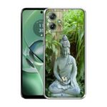 Casotec Buddhism Design Printed Silicon Soft TPU Back Case Cover for Motorola Moto G54 5G / G64 5G