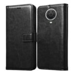 Casotec Flip Cover for Nokia G20 | Premium Leather Finish | Inbuilt Pockets & Stand | Flip Case for Nokia G20 (Black)