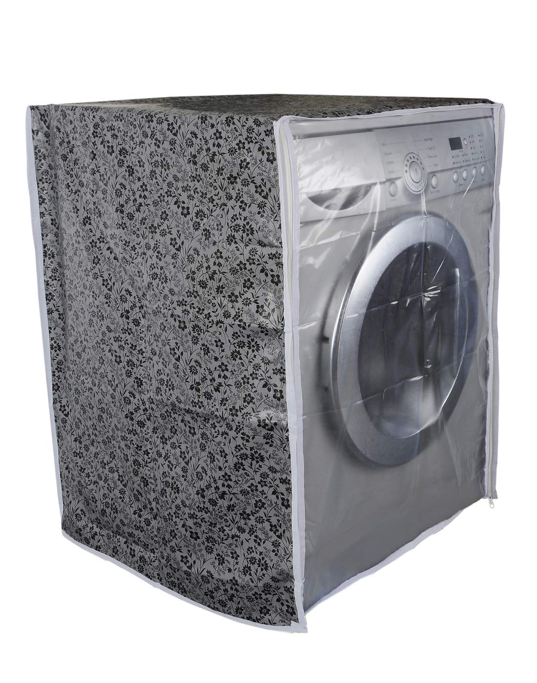 Classic® Front Load Washing Machine Cover Suitable for Motorola Washing Machines of 10.5 Kg (X-Large, 63 cm X 68 cm X 81 cm, Black & Grey)