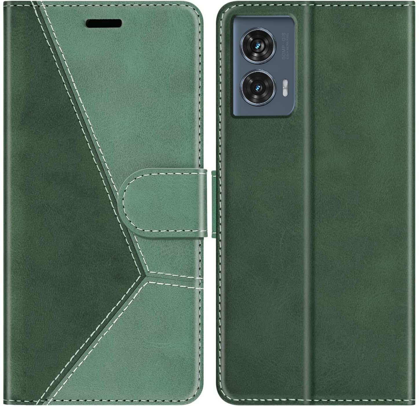 ClickCase Trend Series for Motorola Moto G85 5G Leather Wallet Flip Case Magnetic Closure Flip Cover for Motorola Moto G85 5G (Olive Green)