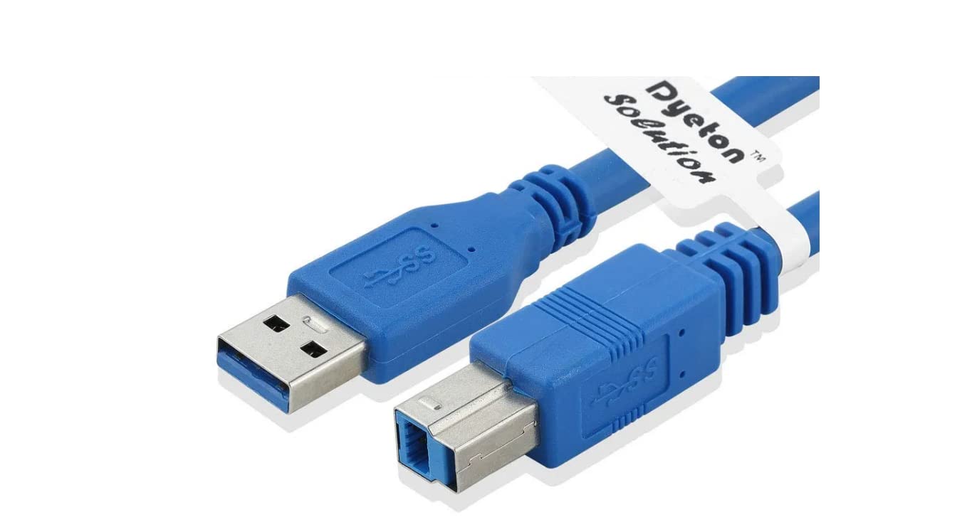 Dyeton USB A to B 3.0 Cable 1.5 Meters Cable for Computer Camera (Blue)
