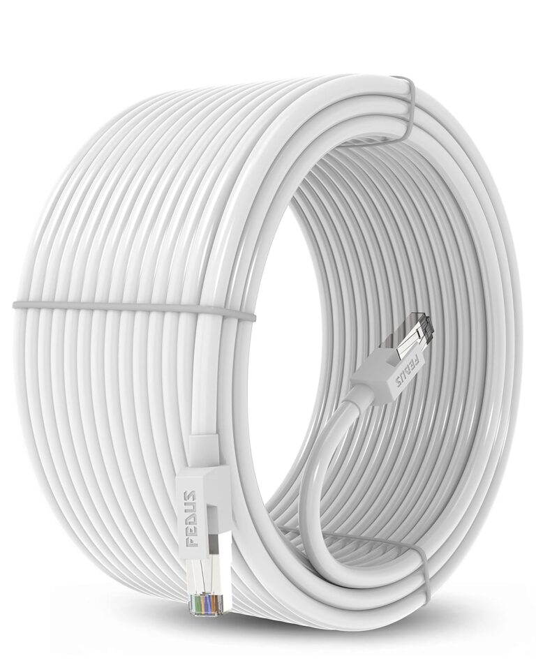 FEDUS Cat6 70 Meter High Speed 550Mhz / 10 Gigabit Speed Utp Lan, Network Internet Ethernet Rj45 Cable For Laptop, Television, Modem, Personal Computer, Router - White