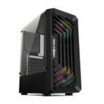 FRONTECH WING Gaming Cabinet/Computer Case with HD Audio|ATX/Mini ATX Compatible with Acrylic Side Panel | 2 x 120 mm RGB Fan, 1 x USB 3.0, 2 x USB 1.1 (FT 4361, Black)