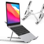 GLUN® Metal Notebook and Laptop Stand for Table, Ergonomic Laptop Stand, Laptop Riser and Tablet Stand for Desk, Laptop Elevator Holder Compatible with MacBook, Laptop and Tablet