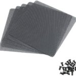 HASTHIP® 5pcs 14cm PC Fan Dust Filter Black Square PC Computer Mesh Dustproof Case Cover PC Dust Filter Fan Dust Filter Cooler with 20 Screws (14cm)