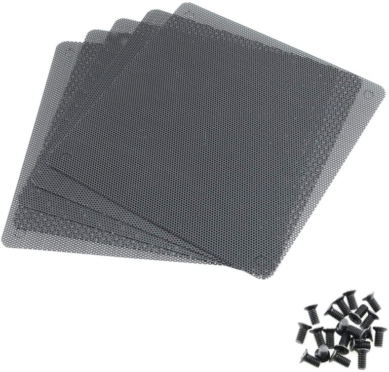 HASTHIP® 5pcs 14cm PC Fan Dust Filter Black Square PC Computer Mesh Dustproof Case Cover PC Dust Filter Fan Dust Filter Cooler with 20 Screws (14cm)