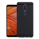 HELLO ZONE Exclusive Dotted Matte Finish Soft Rubberised Back Case Cover for Nokia 3.1 Plus - Black