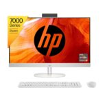 HP All-in-One PC Ryzen 5 7520U 27-inch(68.6cm) FHD IPS Display, 16GB LPDDR5, 1TB SSD, AMD Radeon Graphics, Wireless Keyboard and mouse combo, FHD Camera, (Win 11, MSO, Shell White, 6.72Kg) 27-cr0445in