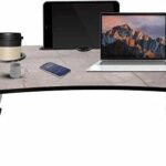 ISIRONA Laptop Stand for Desk, Computer Stand Laptop Table, Phone and Tablet Stand for Desk, Portable Laptop Cup Holder Compatible with Foldable Leg, Laptop,Table- (Dark Marble)