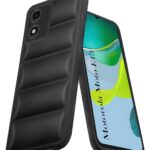 Jkobi Back Cover Case for Motorola Moto E13 (Puffer Cushion Wave Design | Camera Protection | Soft Black)