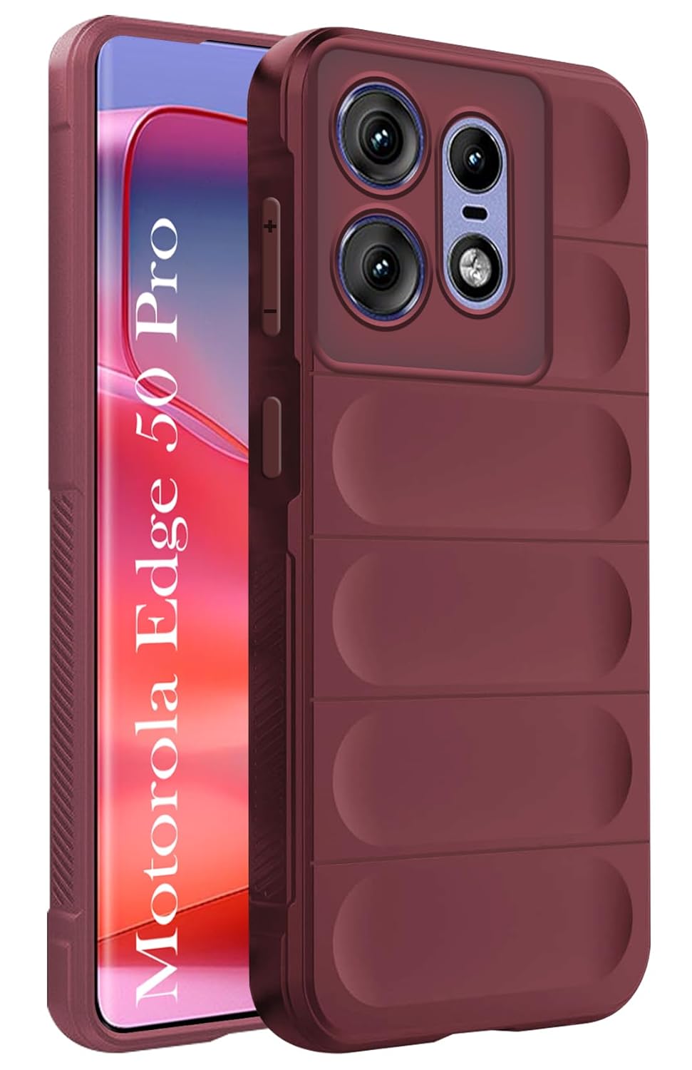 Jkobi Back Cover Case for Motorola Moto Edge 50 Pro (Matte Liquid Silicone | Micro-Fiber Cloth Inside | Camera Protection | Shockproof | Plum)