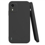 Knotyy Ultra Soft Rubberised Back Cover for Nokia C12 | Inner Velvet Fabric Lining | Matte Silicone Flexible |Raised Bumps for Camera & Screen Protection Back Case Cover - Black