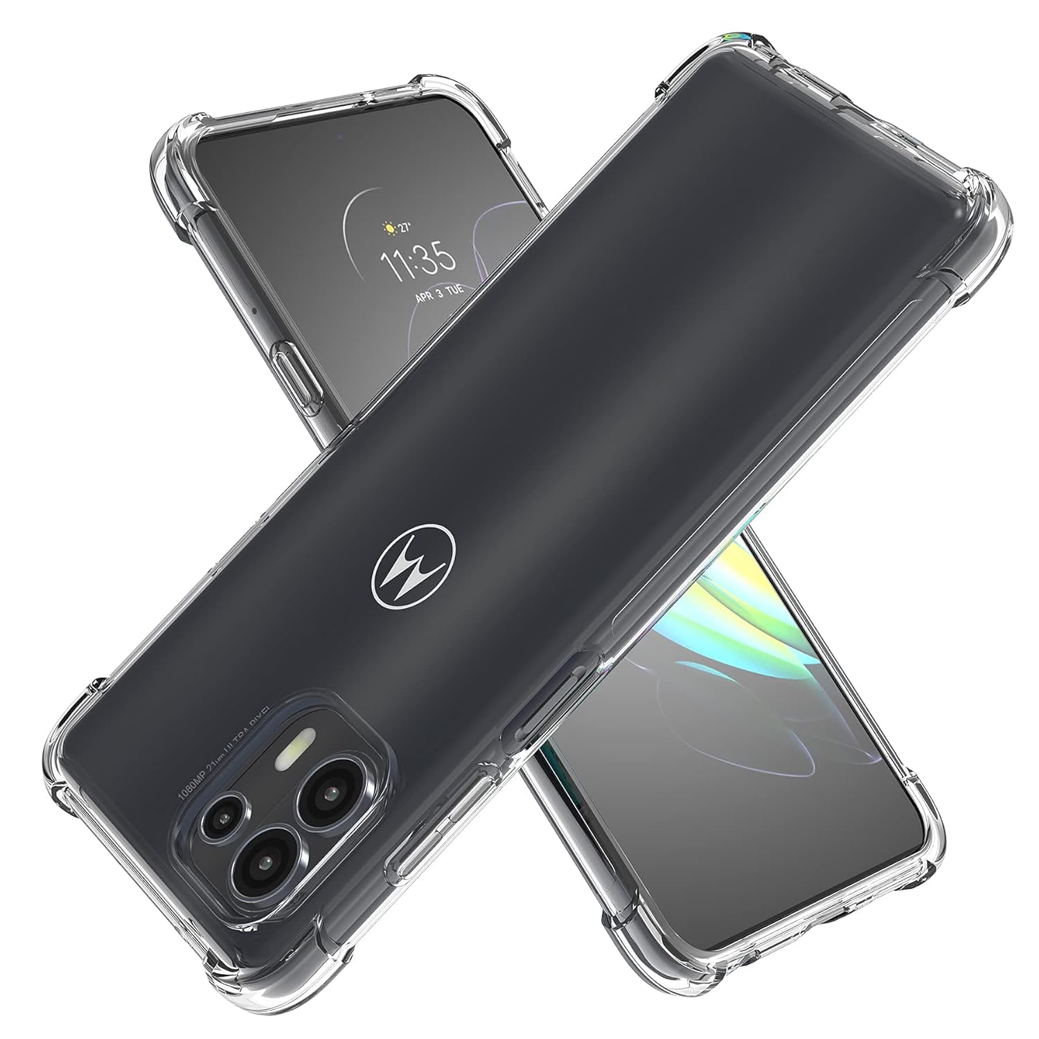 Lustree Silicone Protective Bumper Back Cover for Motorola Moto Edge 20 Fusion (Transparent)