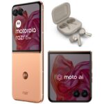Motorola razr 50 ultra (Peach Fuzz, 12GB RAM, 512GB Storage) | with moto buds+ | moto ai | 4.0" external AMOLED display | Snapdragon 8s Gen 3 | 6.9" AMOLED 165Hz display | 32MP selfie camera