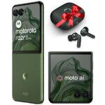 Motorola razr 50 ultra (Spring Green, 12GB RAM, 512GB Storage) | with moto buds+ | moto ai | 4.0" external AMOLED display | Snapdragon 8s Gen 3 | 6.9" AMOLED 165Hz display | 32MP selfie camera