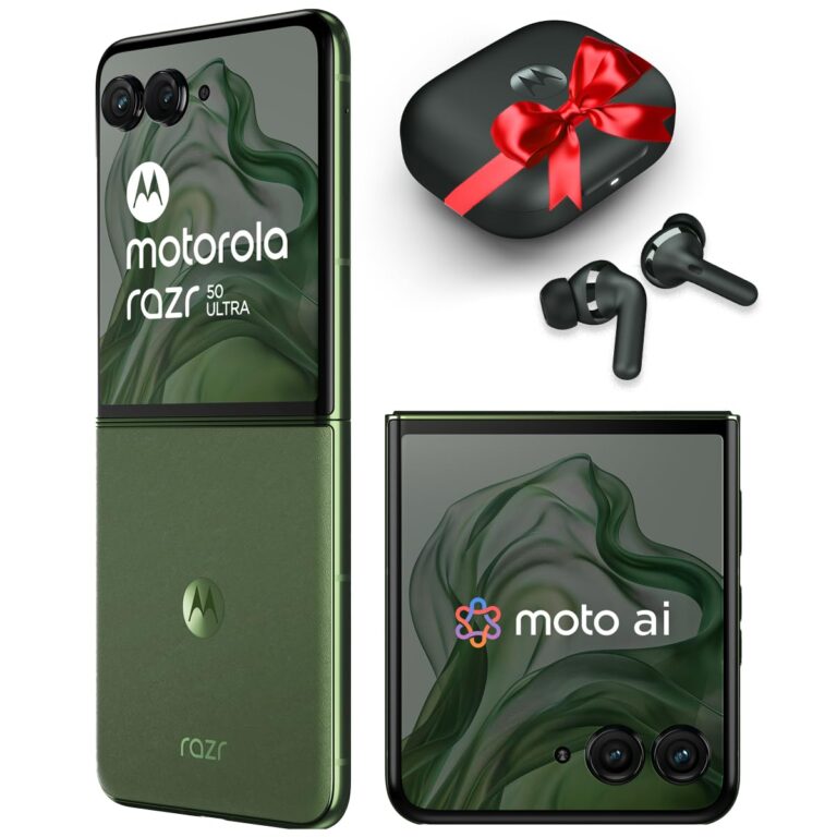 Motorola razr 50 ultra (Spring Green, 12GB RAM, 512GB Storage) | with moto buds+ | moto ai | 4.0" external AMOLED display | Snapdragon 8s Gen 3 | 6.9" AMOLED 165Hz display | 32MP selfie camera