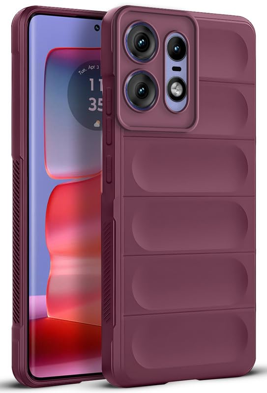 Mr. Case Liquid Soft Silicone Case for Motorola Moto Edge 50 Pro 5G | Comfort Grip Soft Touch Matte TPU | - Wine Red