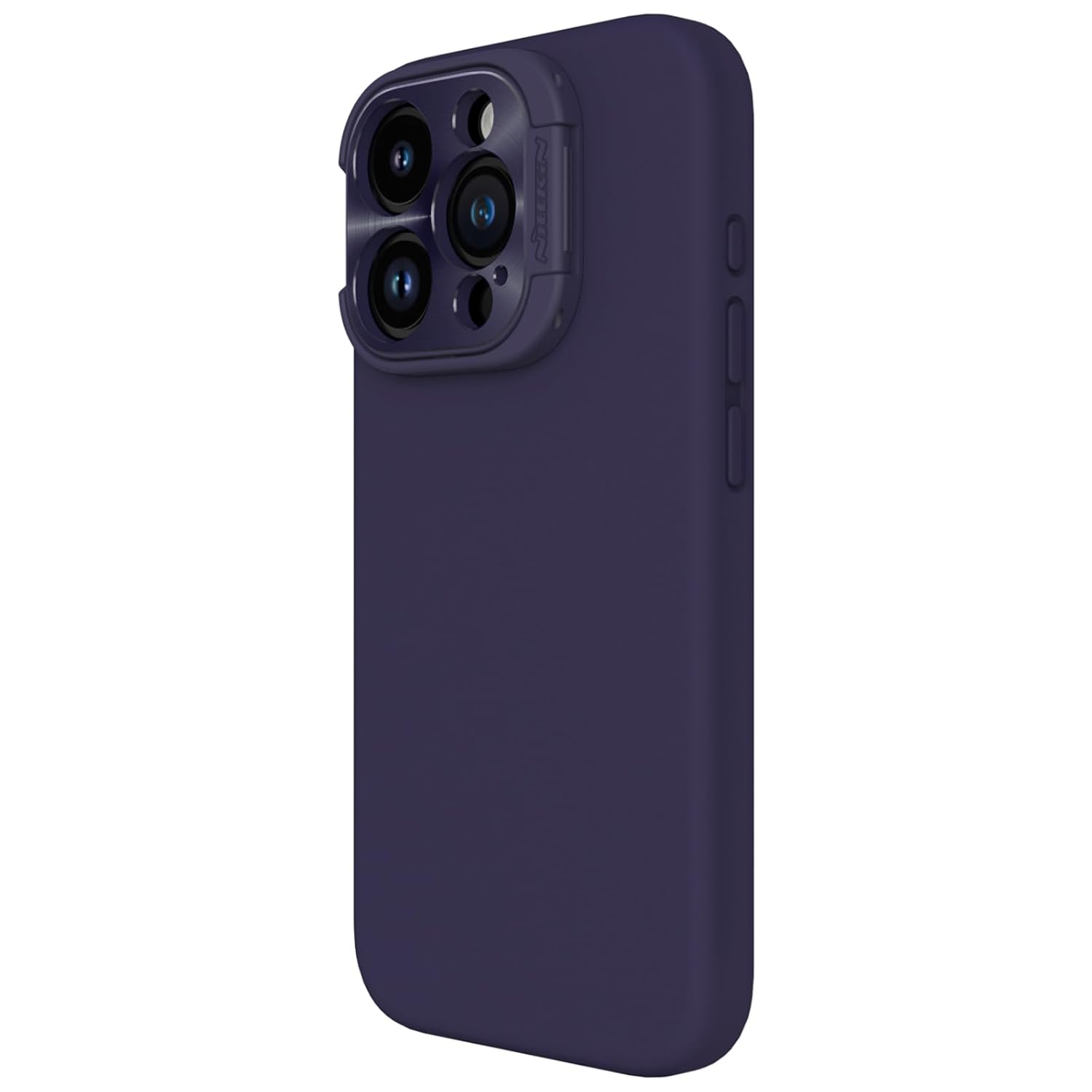 Nillkin Case for Apple iPhone 15 Pro (6.1" Inch) Lens Wing Magnetic for Mag Safe Metal Camera Lens Protect Hidden Stand Liquid Silicon & Fibre Purple