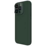 Nillkin Case for Apple iPhone 15 Pro Max (6.7" Inch) Lens Wing Magnetic for Mag Safe Metal Camera Lens Protect Hidden Stand Liquid Silicon & Fibre Green
