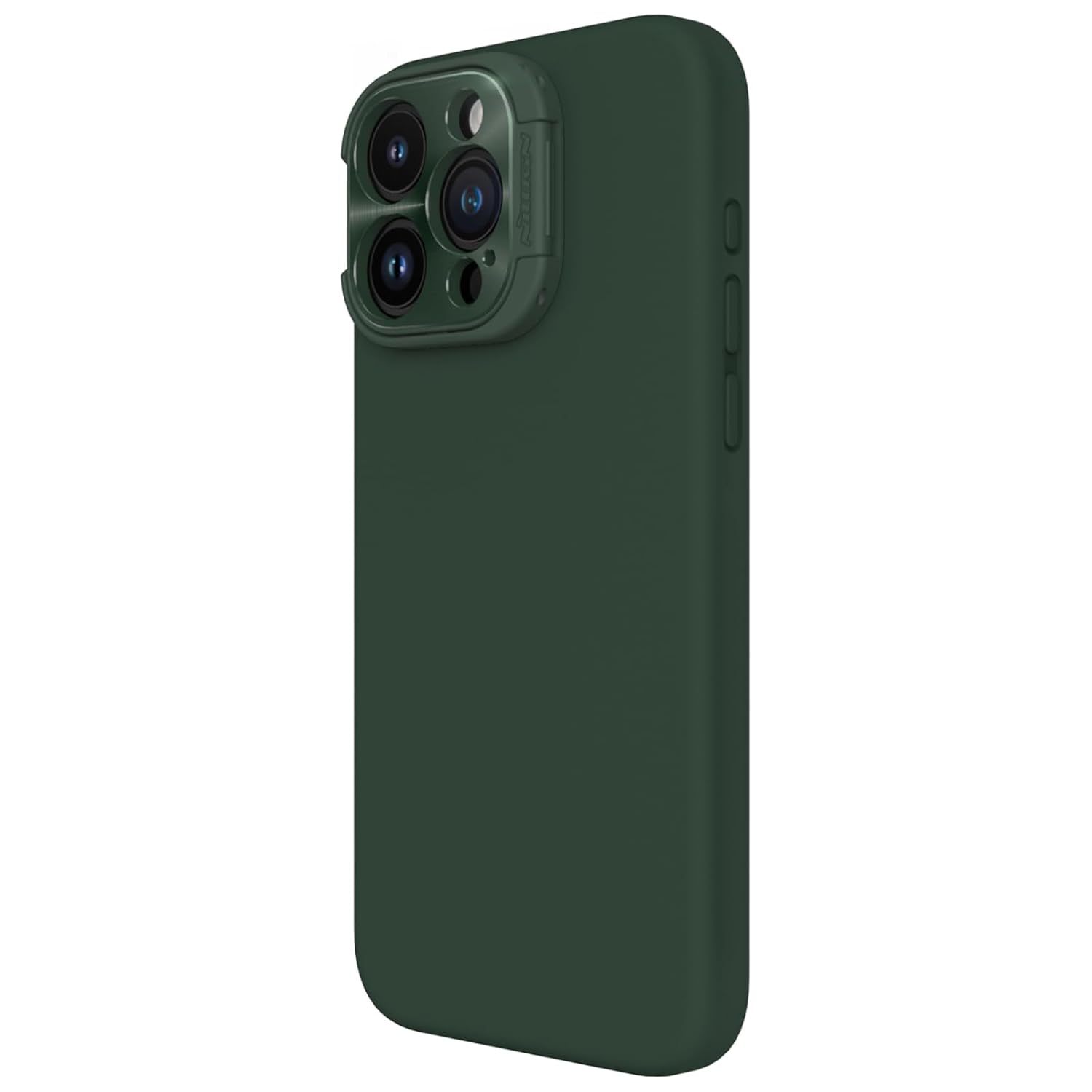 Nillkin Case for Apple iPhone 15 Pro Max (6.7" Inch) Lens Wing Magnetic for Mag Safe Metal Camera Lens Protect Hidden Stand Liquid Silicon & Fibre Green