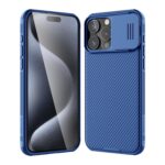 Nillkin for iPhone 15 Pro Case with Sliding Camera Cover, Slim Shockproof Protective Phone Case, [Upgraded Lens Protection], [Hard PC+TPU Bumper], [Anti-Fingerprint], 6.1" 2023, Blue