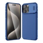 Nillkin for iPhone 15 Pro Max Case with Sliding Camera Cover, Slim Shockproof Protective Phone Case, [Upgraded Lens Protection], [Hard PC+TPU Bumper], [Anti-Fingerprint], 6.7" 2023, Blue