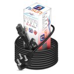 Nisun Computer Power Cable Cord for Desktops PC and Printers/Monitor SMPS Power Cable IEC Mains Power Cable (2.5M- Black) (Computer Power Cable 2.5M)
