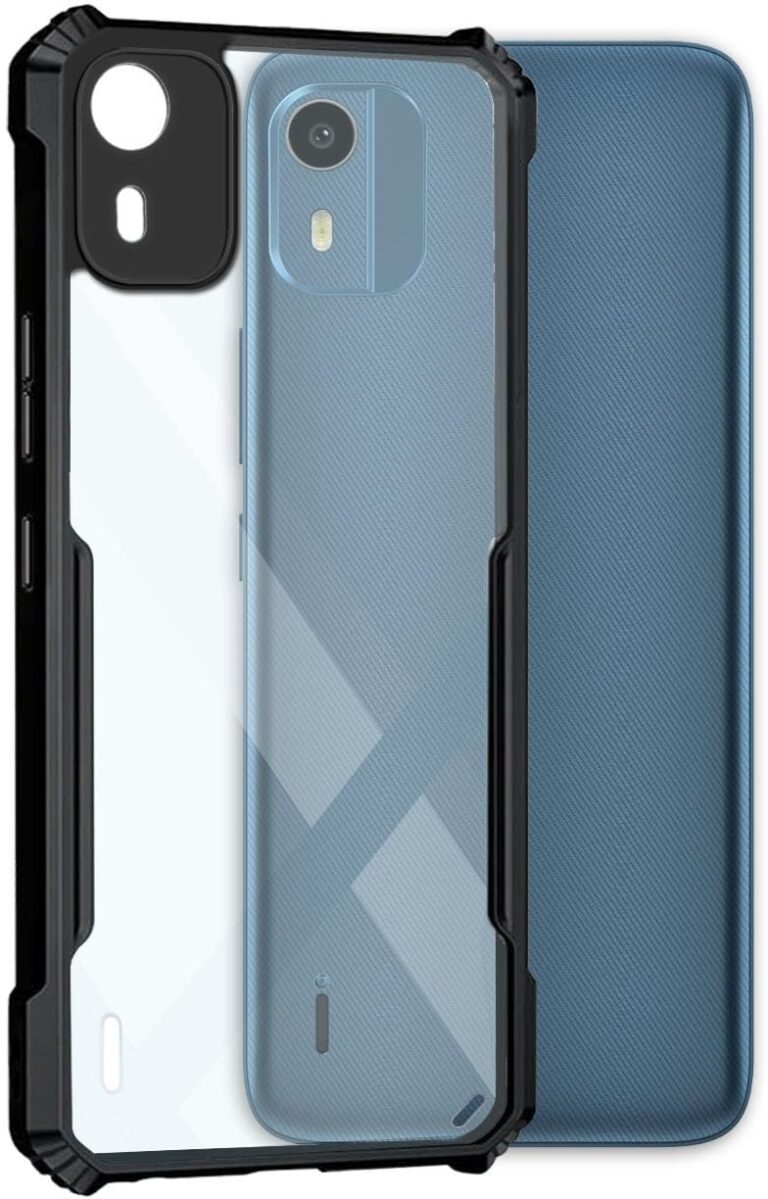 Outlier Shock Proof Clear Protective Ipaky Back Cover for Nokia C12 Pro::Bumper Transparent Fiber