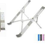 PRYXAL Laptop Stand for Desk and Tabletop, Metal Laptop Holder, Adjustable Laptop Stand Metal for MacBook, Tablets, Mobile Phones, Ergonomic Stand for Laptop, Durable Aluminum Laptop Riser