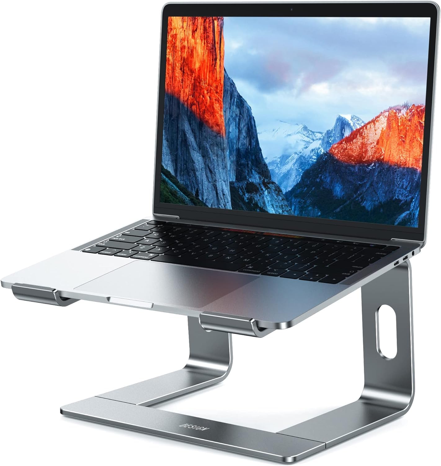 RUBOXA Ergonomic Laptop Stand for Desk Elevated Laptop Computer Stand with Nonslip Tabs Prevents Shoulder Back and Neck Pain and Laptop Overheating (Gray)
