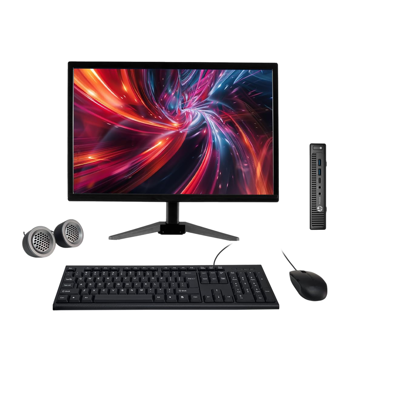 (Refurbished) HP ProDesk 600 G2 19" HD All-in-One Desktop Computer Set (Intel Core i5 6th Gen| 16 GB DDR4 RAM| 256 GB SSD| 19" HD LED Monitor| KB & Mouse| Speakers| WiFi| Windows 11 Pro| MS Office)