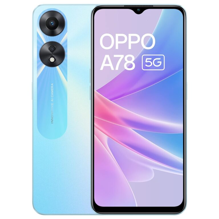 (Refurbished) Oppo A78 5G (Glowing Blue, 8GB RAM, 128 Storage) | 5000 mAh Battery with 33W SUPERVOOC Charger| 50MP AI Camera | 90Hz Refresh Rate