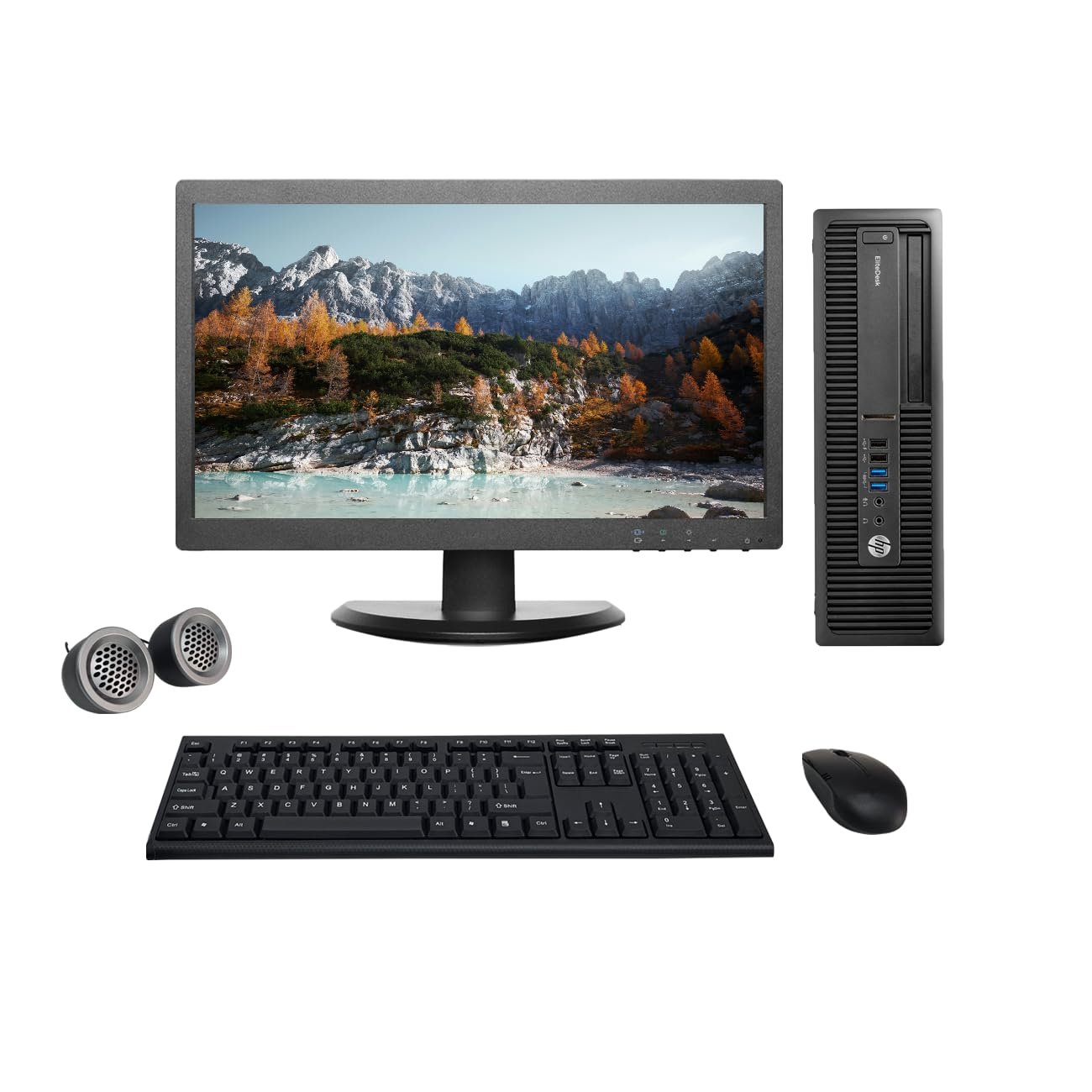 (Refurbished)HP EliteDesk 19" HD All-in-One Desktop Computer Set (AMD A10 Processor| 16 GB RAM| 512 GB SSD| 19" HD LED Monitor| Wireless KB & Mouse| Speakers| WiFi| Windows 10 Pro| MS Office)