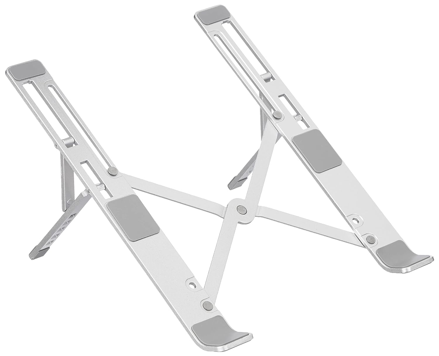 STRIFF Laptop Stand for Desk, Ergonomic Computer Stand Laptop Riser, Phone and Tablet Stand for Desk, Portable Laptop Elevator Holder Compatible with MacBook, Laptop,Tablet (Silver)