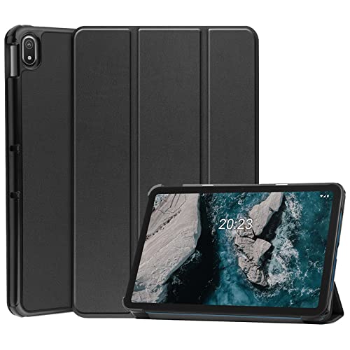 SwooK Flip Cover Case for Nokia T20 Tablet 10.36 Inch 2021 Model TA-1392 TA-1394 TA-1397 Nokia T20 Trifold Stand Lightweight Slim Protective Folio Flip Cover Case (Black)