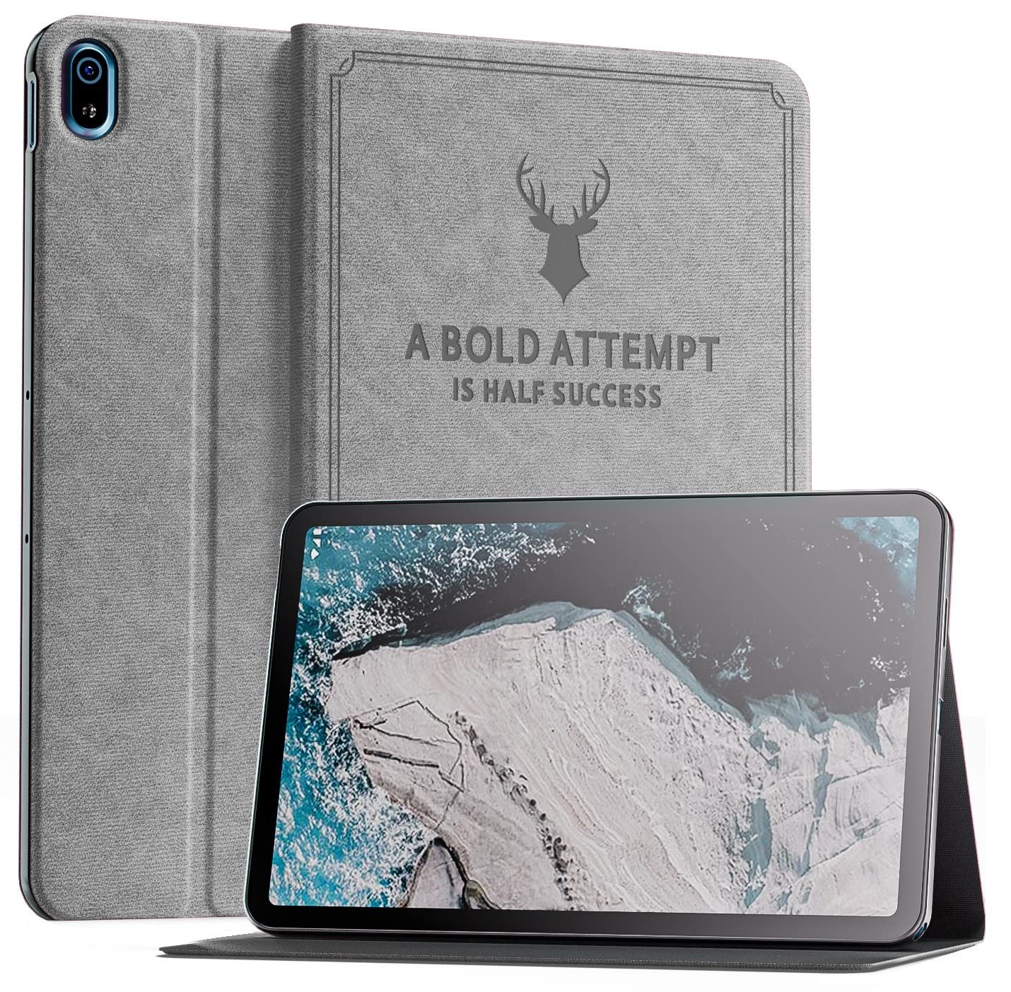 SwooK Folio Cover Case for Nokia T20 Tablet 10.36 Inch 2021 Model TA-1392 TA-1394 TA-1397 Nokia T20 Trifold Stand Slim Protective Flip Cover Case (Grey)