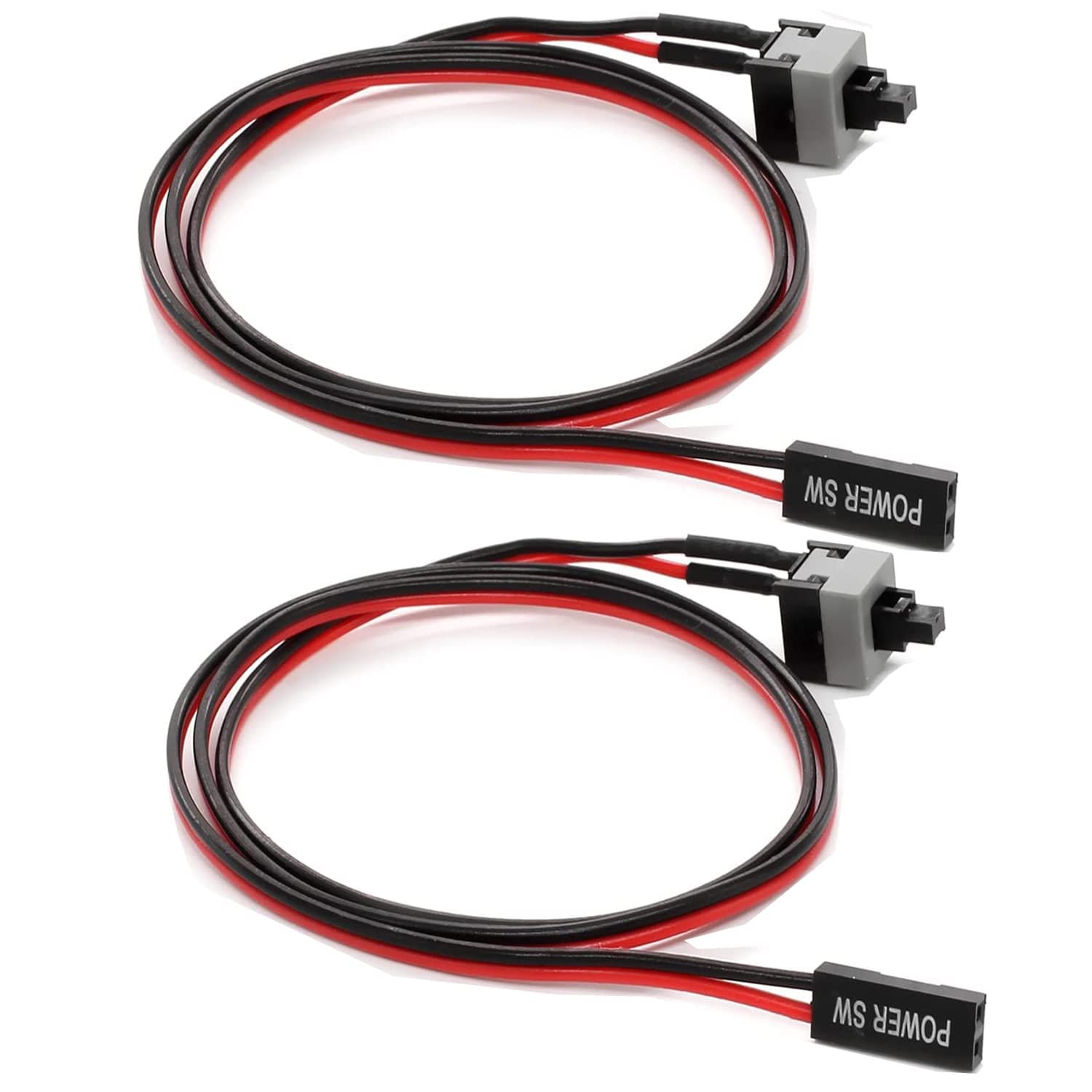 TAAPSEE Power Switch Cable Desktop PC ATX ATX PC Computer Motherboard Power Cable Switch On/Off/Reset Button Computer Cable (2 PACK)