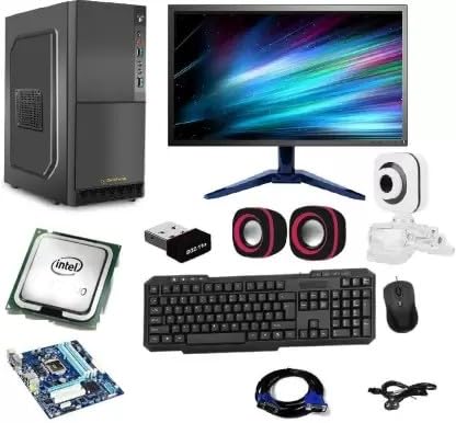 TECH- Assemblers Assembled Core i3 (8 GB DDR3/500 GB/128 GB SSD/Windows 11 Home/1 GB/19 Inch Screen/AIC-D-i32100-8-500-128-19Inch-Window 11) (Black)