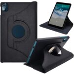 TGK 360 Rotatable Smart Flip Case Cover for Nokia Tab T10 8 inch Tablet (Black)