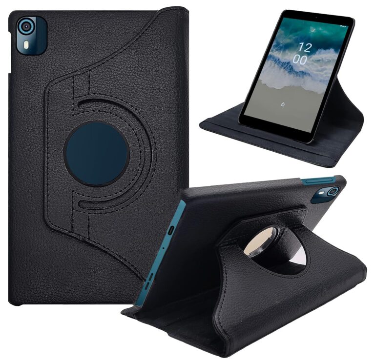 TGK 360 Rotatable Smart Flip Case Cover for Nokia Tab T10 8 inch Tablet (Black)