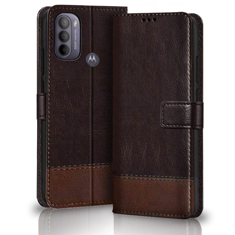 TheGiftKart Flip Back Cover Case for Motorola Moto G31 Flip Back Cover Case Dual-Color Leather Finish | Inbuilt Stand & Pockets | Wallet Style Flip Case for Motorola Moto G31 (Coffee & Brown)