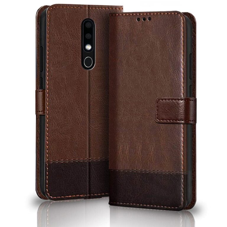 TheGiftKart Flip Back Cover Case for Nokia 6.1 Plus | Dual-Color Leather Finish | Inbuilt Stand & Pockets | Wallet Style Flip Back Case Cover for Nokia 6.1 Plus (Brown & Coffee)