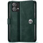 TheGiftKart Flip Cover Back Case for Motorola Moto Edge 40 Neo 5G | Genuine Leather Finish | Designer Button | Inbuilt Pockets & Stand | Flip Cover for Moto Edge 40 Neo 5G (Faux Leather, Green)