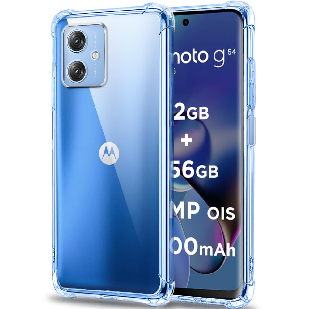 TheGiftKart ShockProof Back Cover Case for Motorola Moto G54 5G / G64 5G | Raised Bumps for Camera & Screen Protection | Ultra Clear Soft Silicone Back Cover Case for Moto G54 / G64 5G (Transparent)