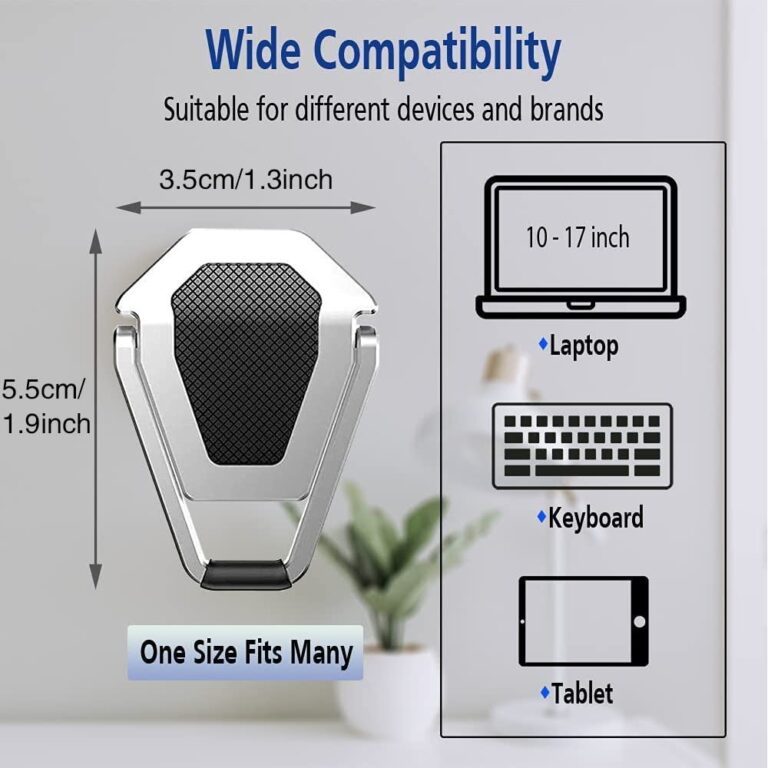 Trueshop Alluminium Foldable Laptop 2 Pcs |Computer Keyboard Mount Kickstand| Anti Slip Shield Design, Ergonomic Lightweight Laptop Desk Stand Macbook, Lenovo, Dell, Hp & Other Laptops Tabletop